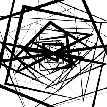 Random intersecting lines. Abstract monochrome geometric art. 스톡 일러스트