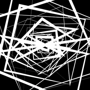 Random intersecting lines. Abstract monochrome geometric art. Stock Illustration