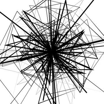 Random intersecting lines. Abstract monochrome geometric art. Stockillustratie