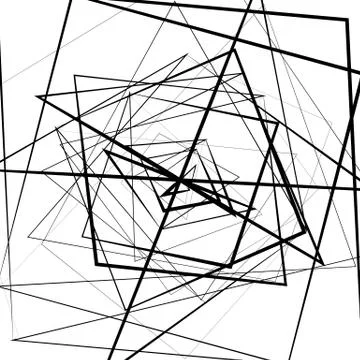 Random intersecting lines. Abstract monochrome geometric art. Illustrazione stock