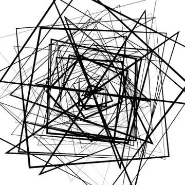 Random intersecting lines. Abstract monochrome geometric art. 스톡 일러스트