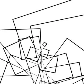 Random intersecting lines abstract pattern / texture. Geometric monochrome ba Stock Illustration