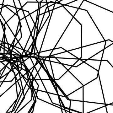 Random intersecting lines abstract pattern / texture. Geometric monochrome ba Illustrazione stock