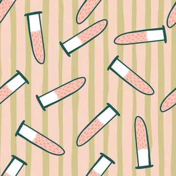 Random labaratory seamless pattern with glass bulb silhouettes. Simple cartoo 스톡 일러스트