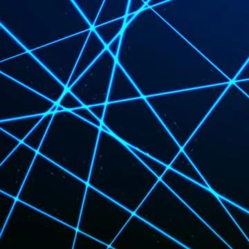 Random Laser Mesh. Security blue beams. Vector illustration isolated on dark  Stock Illustration