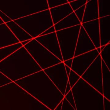 Random Laser Mesh. Security red beams. Vector illustration isolated on dark b Stock Illustration