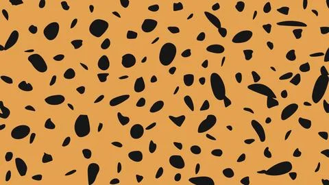 Random Leopard Spot Design. Cheetah Print Dot Pattern. Irregular Black Spot o Stock Illustration