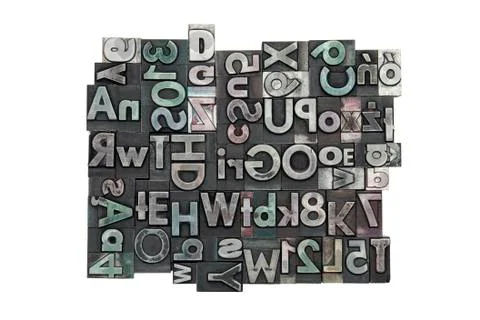 Random letterpress background with clipping path Stock Photos