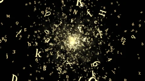 Random Letters Abstract Animation - Loop White Stock Footage 40814726