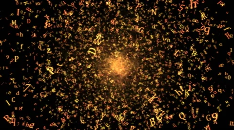 Random Letters Abstract Animation - Loop Orange Stock Footage 40846333