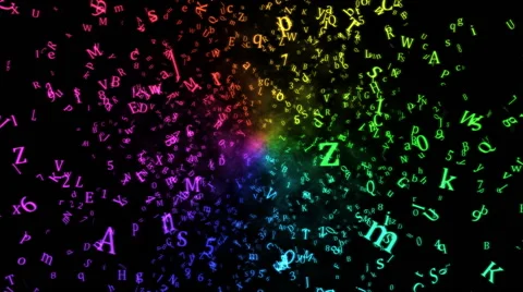 Random Letters Abstract Animation - Loop Rainbow Stock Footage 40849327