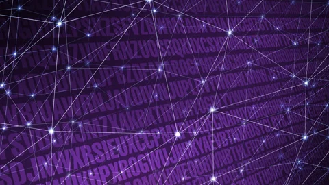 Random letters and connected lines educational concept of chaotic typography Stock Footage 260701304