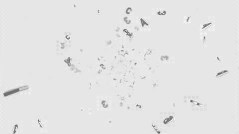 Random Letters and Numbers Programming Animation, Technology Code, on Alpha Chan Video stock 285216966