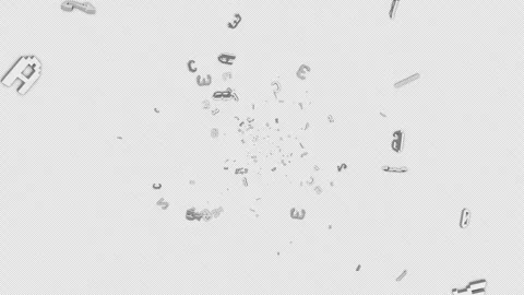 Random Letters and Numbers Programming Animation, Technology Code, on Alpha Chan Video stock 285218630