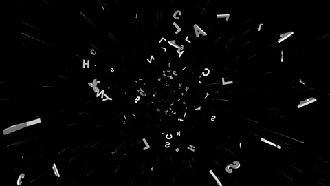 Random Letters and Numbers Programming Animation, Technology Code, with Alpha Ma Stock Footage 300930870