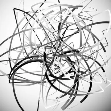 Random lines, abstract wavy lines. Artistic black and white vector. Stock-Illustration