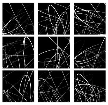 Random lines artistic element / pattern set. Non figural monochrome geometric Stock Illustration