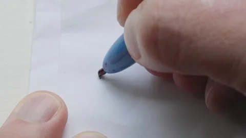 Random Macro Clip Of A Scribble On White Paper With A Pen. 4K Vídeos de archivo 273378566