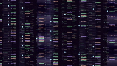 Random matrix numbers pattern on dark space Stock Footage 275588319