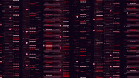Random matrix numbers pattern on dark space Video stock 275588417