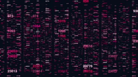 Random matrix numbers pattern on dark space Stock Footage 278063341