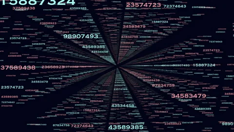 Random matrix numbers pattern on dark space Stock Footage 278064194