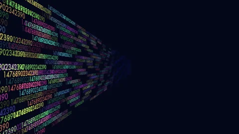 Random matrix numbers pattern on dark space Stock Footage 278064199