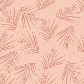 Random minimalistic seamless pattern with doodle fern leaves silhouettes. Bot Stock Illustration