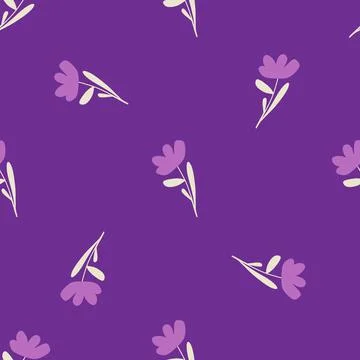 Random minimalistic seamless pattern with doodle abstract flowers ornament. P Stock Illustration