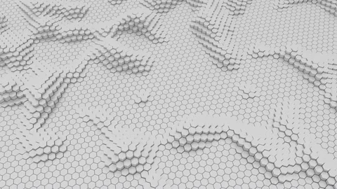 Random motion background with hexagons. Transforming wawe surface. Stock Footage 118323543