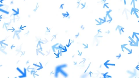 Random motion of a blue arrows isolated on white Stock Footage 320262775