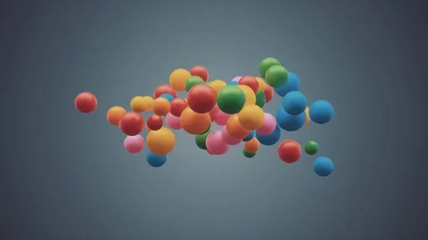 Random Motion Colorful Spheres, 3d Loopable Animation 4k Stock Footage 71438458
