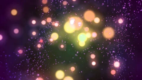 Random motion of shining bokeh dots star with black background. defocused glo Stock Footage 121081745
