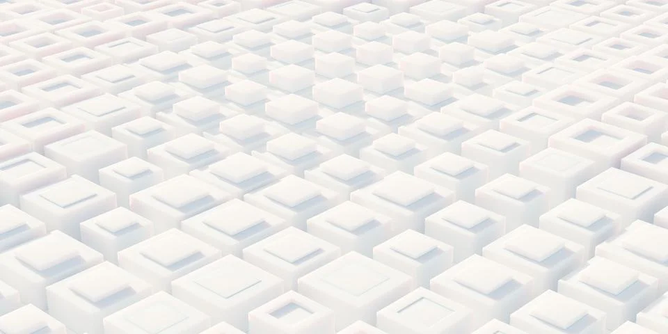 Random moved white double cube boxes block background wallpaper banner Stock Illustration