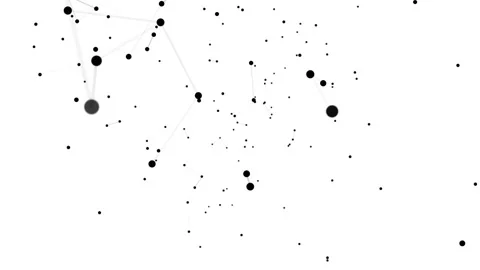 Random movement of 4k motion graphics points. Dark objects on a white background Stock Footage 229491715