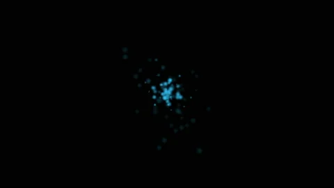 Random movement of blue particle on black background Stock Footage 147526022