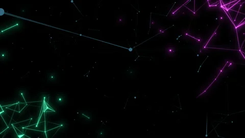 Random movement of particles and structures in a dark space. Technology and Stock Footage 120142043