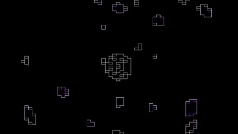 Random Movement Pixelated Irregular Shape Color Radial Spread Stock Footage 323893521