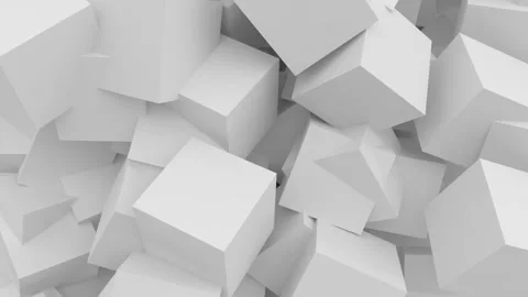 Random movement of rotating cubes. Seamless loop Stock Footage 230948995