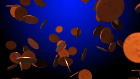 Random moving 3D objects on a highlighted background. Illustrazione stock