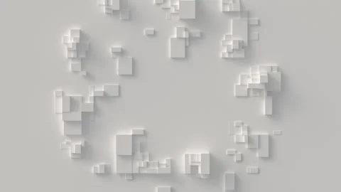 Random moving cubes. Bright waves of blocks. City-like abstract motion back.. Stock Footage 329719735