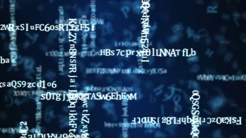 Random Moving Letters and Strings Animation - Loop Blue 库存影片 71773806