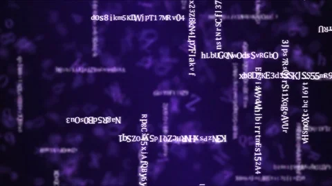 Random Moving Letters and Strings Animation - Loop Purple Stock Footage 71773818