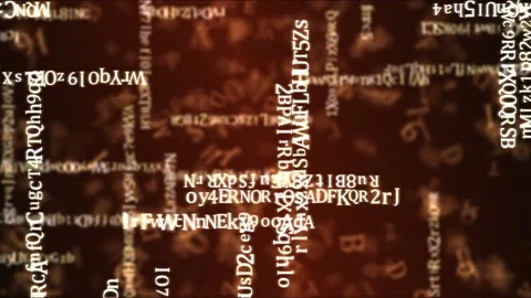 Random Moving Letters and Strings Animation - Loop Red Stock Footage 71773984