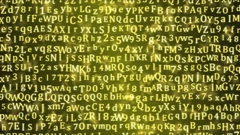 Random Moving Letters Animation - Loop Yellow Video stock 71764007