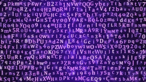 Random Moving Letters Animation - Loop Purple Video stock 71773072