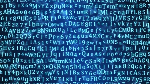Random Moving Letters Animation - Loop Blue Stock Footage 71773431