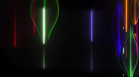 Random multicolored neon lines and wavy shapes, computer generated. 3d rendering Stock Illustration