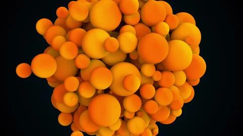 Random multicolored spheres. Computer generated abstract form of large and small Illustrazione stock