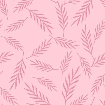 Random natural seamless pattern with random abstract leaf branches shapes. Pi Stock Illustration